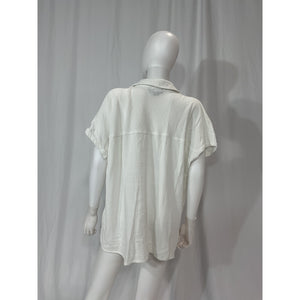Hatch 'The Aubrey' White Short Sleeve Shirt Size 4