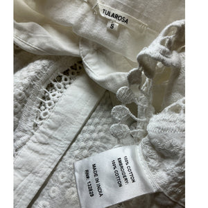 Tularosa Embroidered White August Blouse Size S