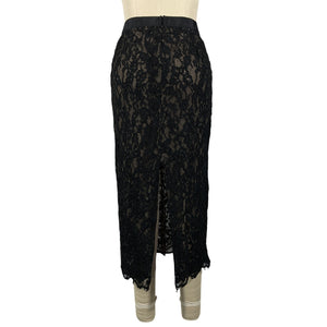 Helsa Elegant Black Lace Midi Skirt Size XS