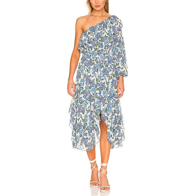 Misa Los Angeles Floral Blue Vola Dress Size S
