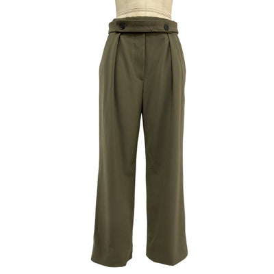 Proenza Schouler Pleated Olive Lightweight Wool Pants Size 6
