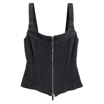Eb Denim Structured Black Rainy Corset Top Size S