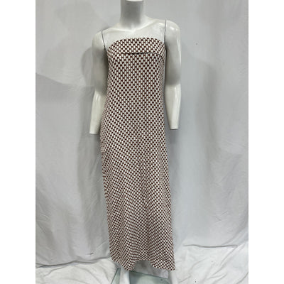 Dissh 'Mae Choc Geo' White Strapless Dress Size 12