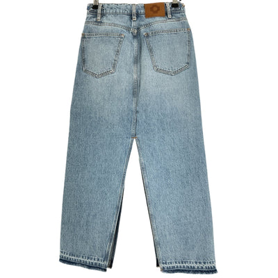 Maje Long Blue Denim Skirt Size 36