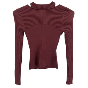 Simkhai Ribbed Mahogany Seraphina Top Size XS