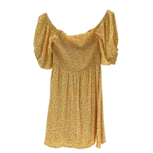 Faithfull The Brand Breezy Yellow Domenica Mini Size 6 Dress