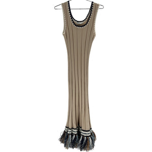 Simkhai Ribbed Tan Julianna Tank Midi Dress Size S