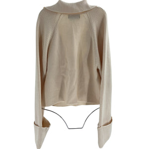 L'Academie Ribbed Cream Harvey Pullover Sweater Size S