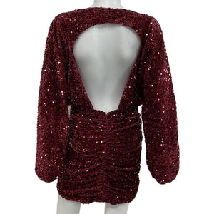 Sézane Sequined Terracotta Yseult Mini Dress Size 6