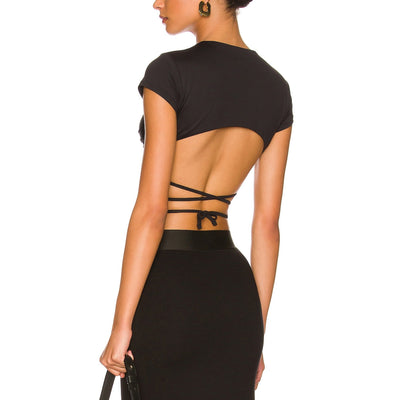 Alix Nyc Cutout Black Alston Crop Top Size S