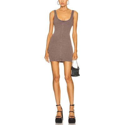 Alexander Wang Bodycon Washed Cola Tank Mini Dress Size S
