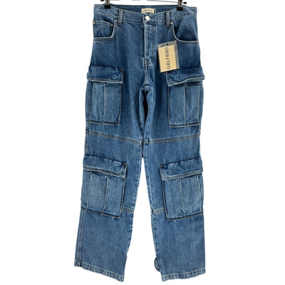 Grlfrnd Utility Blue Lex Cargo Denim Jeans Size 25