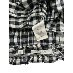 Dôen 'Rizzo' Black Cotton Shirred Gingham Voile Mini Dress Size S