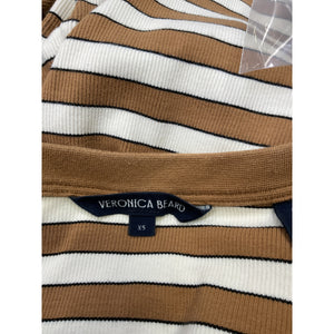 Veronica Beard 'Dekalb' White Cotton Ribbed V Neck Top Size XS