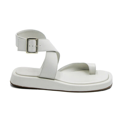 Gia Borghini Minimalist White Rhw Wrap Toe Ring Sandals Size 40 EU / US 10