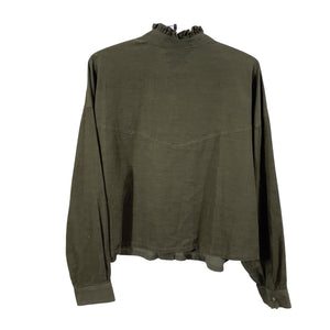 Xirena Ruffled Green Olive Hayes Size L Shirt