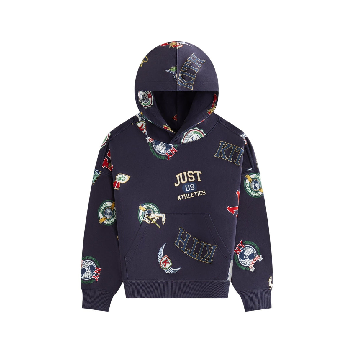 Kith Kids Printed 'Nelson' Blue Cotton Hoodie Size L
