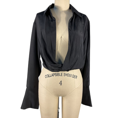 Gauge81 Draped Black Myoko Blouse Size S