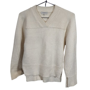Lafayette 148 Cozy Cream Silk Blend V Neck Size XS Sweater