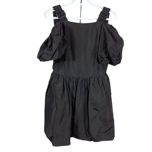 Simone Rocha Gathered Black Taffeta Mini Size 4 US / UK 8 Dress NWT