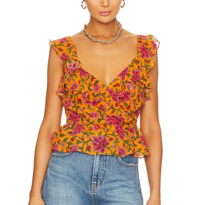 Veronica Beard Floral Multicolor Randa Top Size 4