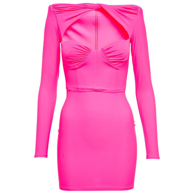 Alex Perry Twist Detail Pink Barett Minidress Size AU 12 / US 8