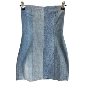 Eb Denim Patchwork Blue Corset Dress Size S