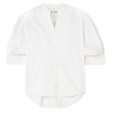 Saloni Crisp White Tavi Cotton Poplin Blouse Size 4