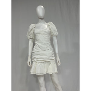 Line & Dot 'Hailey' White Puff Sleeve Poplin Mini Dress Size S