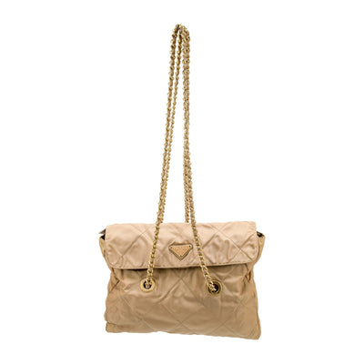 Prada 'Tessuto' Tan Nylon Shoulder Bag