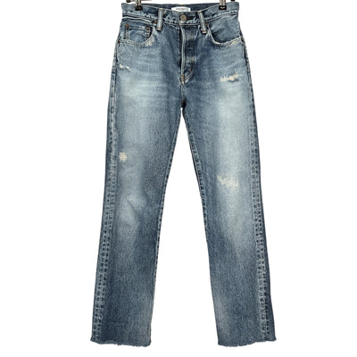 Moussy Distressed Blue Sundown Straight Denim Jeans Size 23