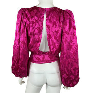 Ronny Kobo Silk Blend Fuchsia Eugina Top Size XS