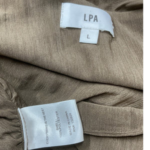 Lpa Ruched Dusty Olive Elena Dress Size L