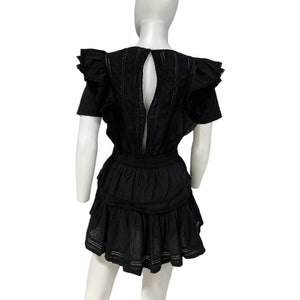 Loveshackfancy Ruffled Black Natasha Dress Size Petit