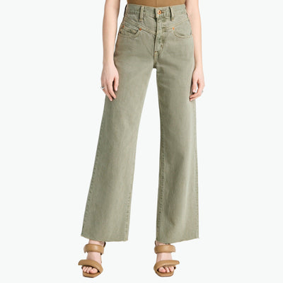 Slvrlake 'Grace' Green Cotton Double Yoke Denim Jean Size 24
