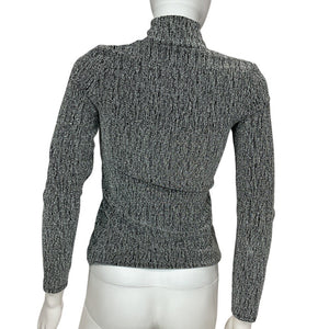 Sézane Metallic Silver Nemy Turtleneck Sweater Size S