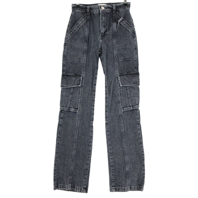 Frame High Rise Black Utility Cargo Denim Jeans Size 24
