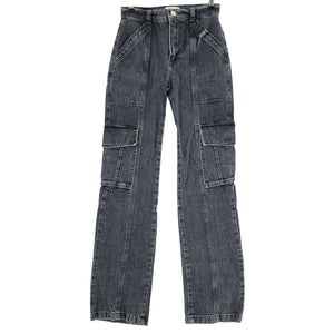 Frame High Rise Black Utility Cargo Denim Jeans Size 24