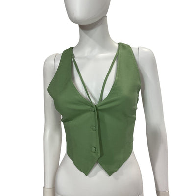 Camila Coelho Strappy Sage Green Matilde Vest Size XS NWT