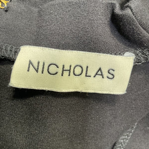 Nicholas Ruched Black Fleur Top Size Us 8