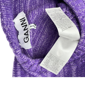 Ganni Cropped Purple Logo Knit Sweater Vest Size S