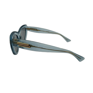 Bottega Veneta Sleek Light Blue Curvy Cat Eye Sunglasses