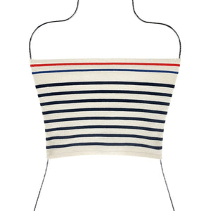 Kule Striped Cream And Navy Jo Tube Top Size XS