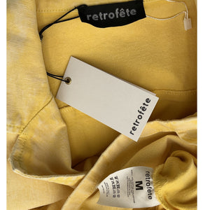 Retrofête Ruched Yellow Willa Dress Size M