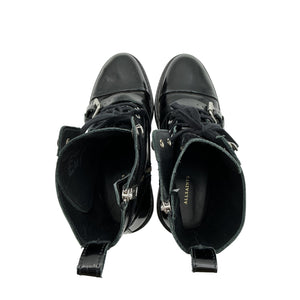 Allsaints Polished Black Donita Boots Size 38 EU / US 8