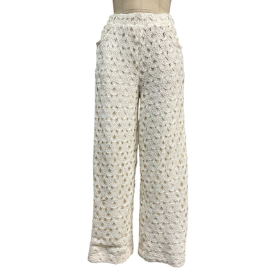 Line & Dot Crocheted Cream Bowen Pants Size M NWT