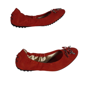 Tod's Embellished Red Ballet Shoes Size EU 36 / US 6