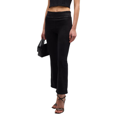 Frame Sleek Sheen Noir Jet Set Crop Mini Boot Denim Jeans Size 0