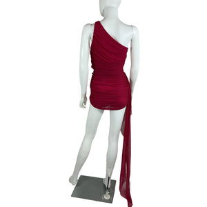 The Sei Draped Peony One-Shoulder Ruched Mini Dress Size S NWT