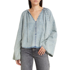 Frame Boho Blue Aries Size S / P Cotton Blend Blouse